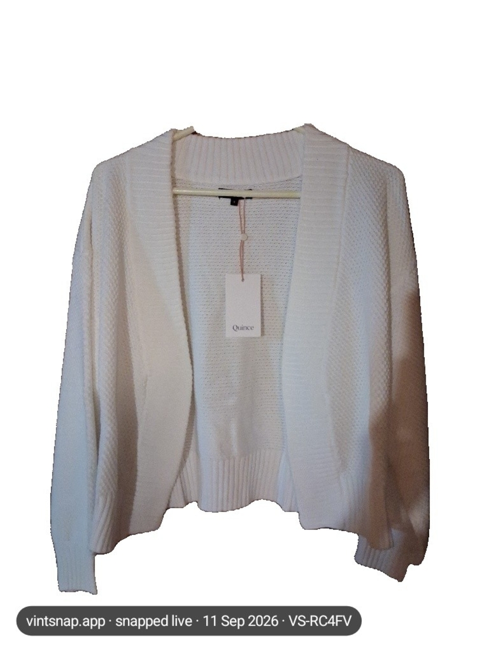 Quince Cream Open-Front Knit Cardigan